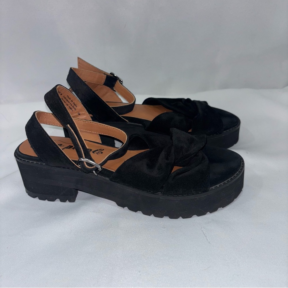 FREE PEOPLE ESSEX SANDAL Womens Leather Ankle Strap Platform Sandals - Picture 2 of 10